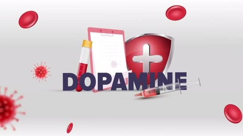 Medical Dopamine Infographic Icon Background