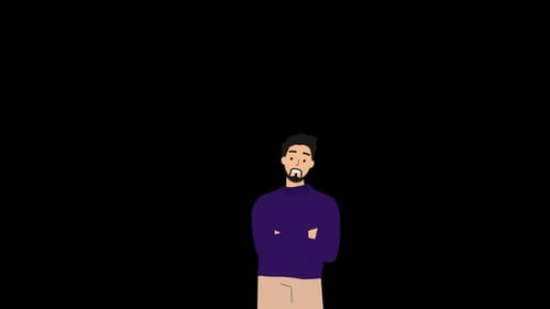 2D Man Character Animation Alpha Channel
