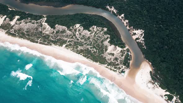 Aerial View Of The Sandy Beach In Brazil Lagoinha Do Leste Beach And aerial-view-of-the-sandy-beach-in-brazil-lagoinha-do-leste-beach-and