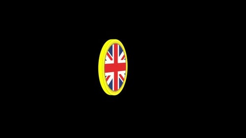 3D Rotating Union Jack Flag Badge Animation
