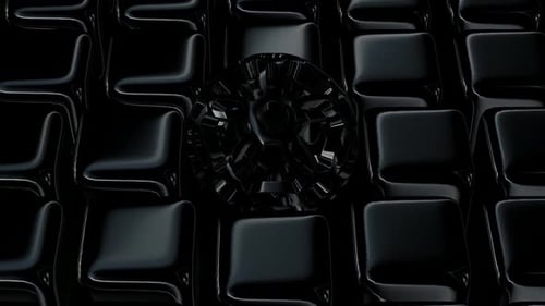 Abstract Dark Pulsating Liquid Squares Grid Loop