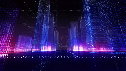 Technological Digital City Background