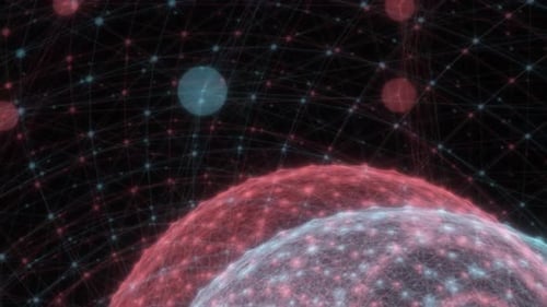 Futuristic Abstract Network Sphere and Spiral Animation