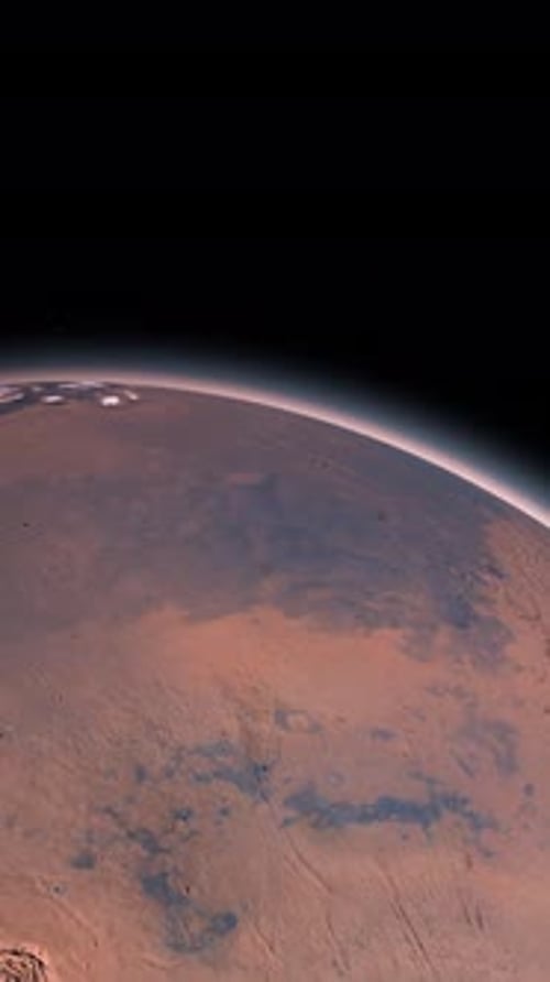 Planeta de Marte girando no planeta em órbita do espaço sideral