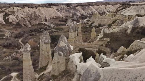 Fairy Chimneys and Rugged Valleys in Cappadocia Turkey