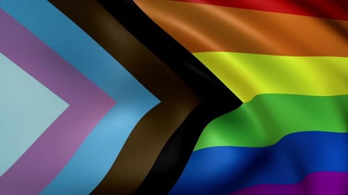 Seamlessly Waving Progress Pride Flag for Diversity and Celebrations