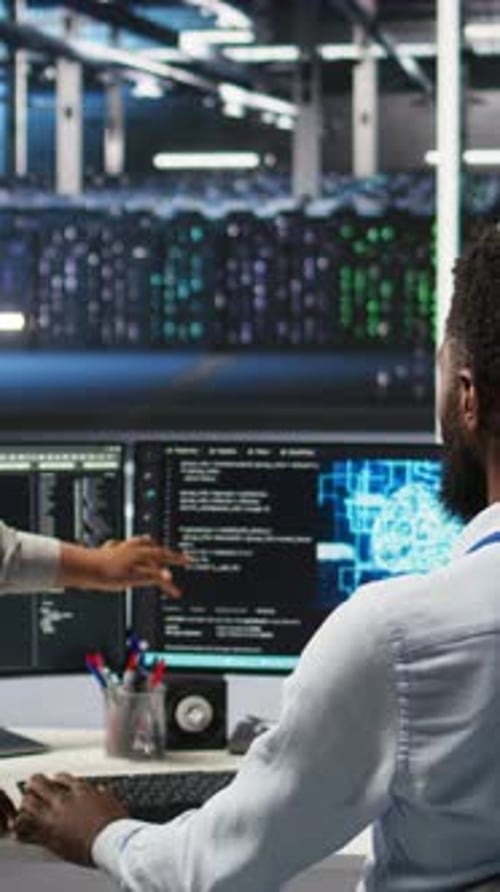 Vertical Video Manager Supervising Data Center Engineer Using AI Neural Network Models