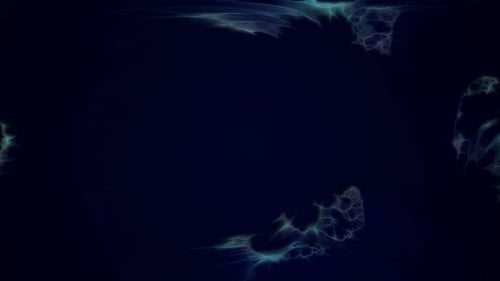 Multicolored energy magic frame made of futuristic waves and lines of liquid plasma smoke particles.