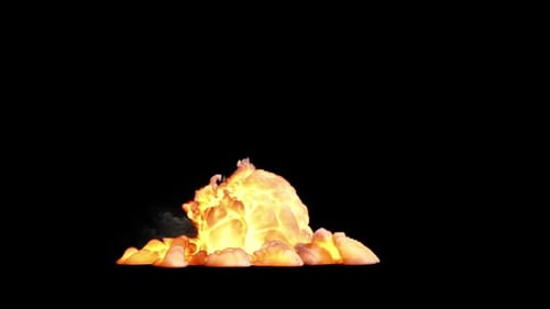 Fire shockwave explosion view on transparent background