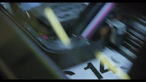 Printing on Image on a Technological Printer Close Up Footage