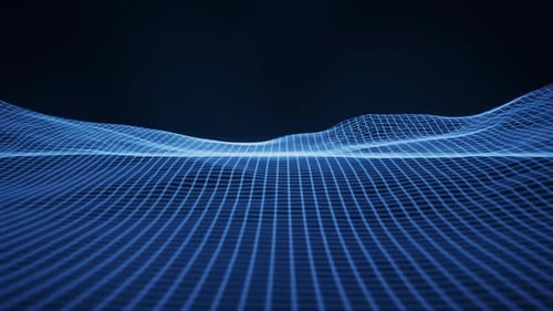 Digital space with glowing lines