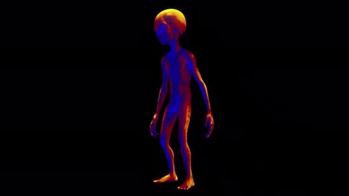 3D Futuristic Alien Creature with Thermal Colors
