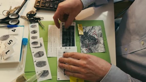 Forensic Scientist Organizing Crime Scene Evidence