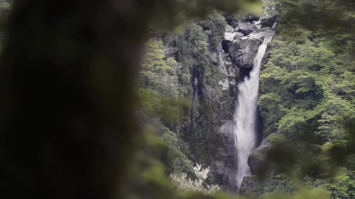 Wunderschöner Wasserfall in der Mitte eines Waldes.