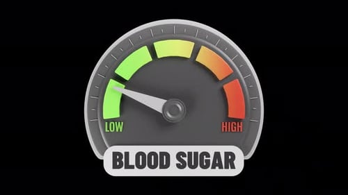 Animated Blood Sugar Level Indicator Gauge