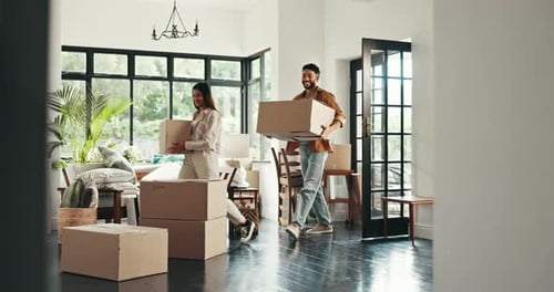 Happy Couple Moves Into New Home Together