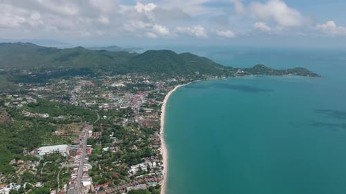 Serene Coastline with Lush Greenery and Turquoise Waters Ko Samui Thailand