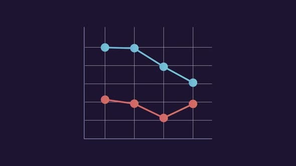 Animated Line Graph Chart for Business Data Visualization, Elements ...