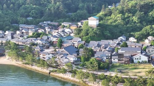 Miyajima Island town center + hotels - Hiroshima, Japan