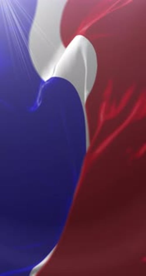 Realistic Waving Flag Vertical Background Loop