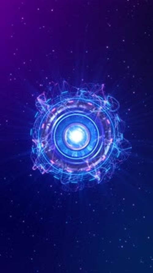 Futuristic Digital Glowing Energy Core Loop Animation