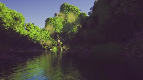 Tranquil Water Reflecting Pastel Sky and Surrounding Mountains