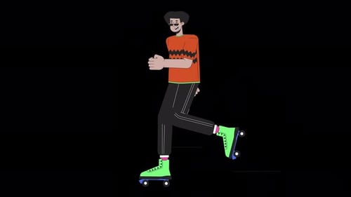 80er-Jahre-Zeichentrickfilm mit Skater-Inlineskating-Linie