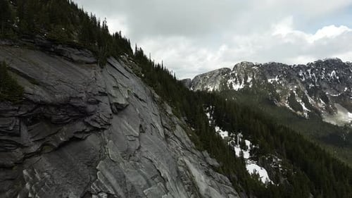 Mountain Peak And Forest. British Columbia, Canada.