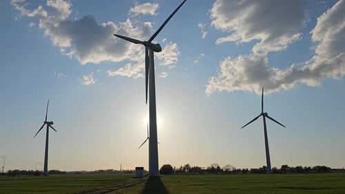 Wind turbines in rural Denmark