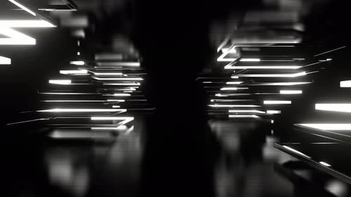 Futuristic Glowing Geometric Tunnel Travel Loop Background