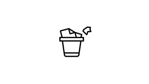 Animated Trash Can Line Icon for Deletion