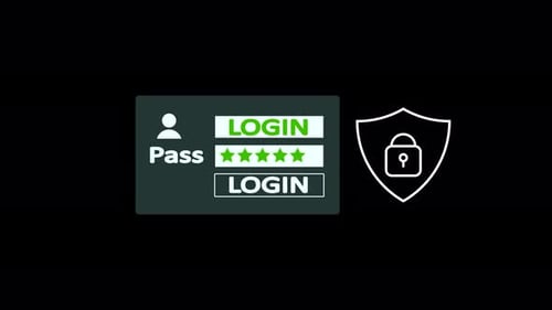 User Interface Login Animation with Password and Security