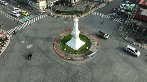 Luftaufnahme von Tugu Jogja oder Yogyakarta Monument, Indonesien