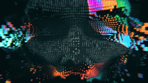 Digital Glitch Data Flow Animated Background