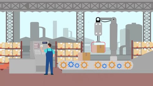 Animation du concept d'usine d'automatisation