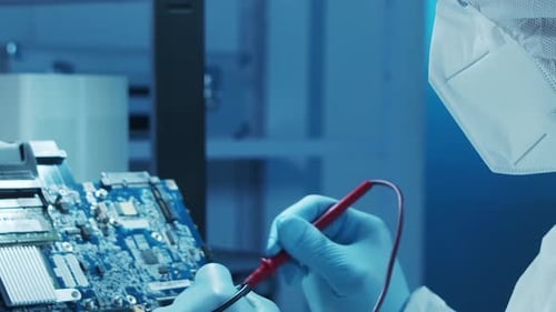 Scientific Laboratory Filled with Various Research Equipment Scientists are Conducting Experiments