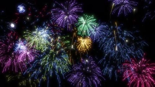 Dynamic Bursting Fireworks Seamless Loop