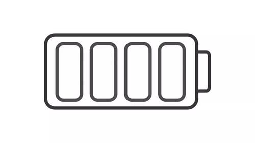 Flat Design Battery Icon Charging Level Animation
