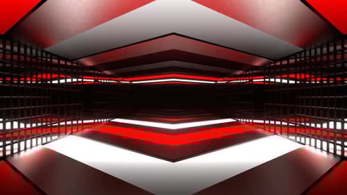 Red And White Guide Tunnel Background Vj Loop In HD