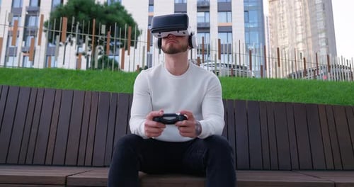 Businessman High Buildings Vr