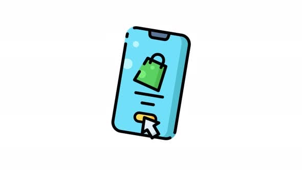 E-commerce Mobile App Click Icon Animation, Elements Motion Graphics ft ...