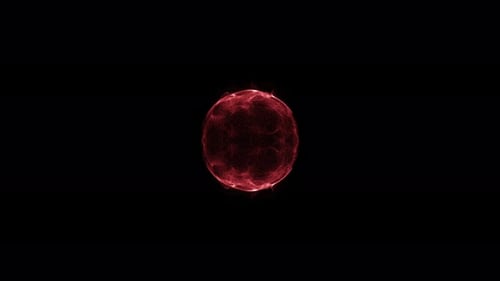 Abstract Red Particle Sphere Animation Loop Background