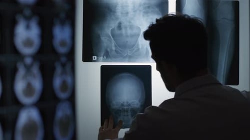 Doctor Examining X-Ray Images