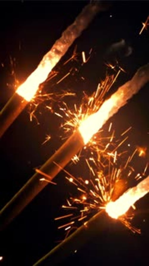 Sparklers for the Holiday Filmed on a Highspeed Camera at 1000 Fps