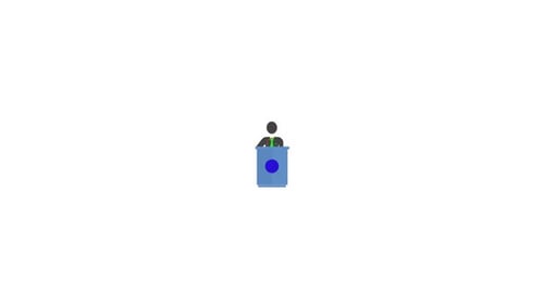 Flat Design Corporate Speaker Presenting Animation