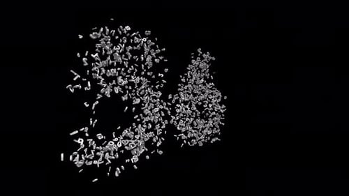 Number 56 Made of Numbers with Alpha Channel. 3D Font Number Animation. Transparent Background