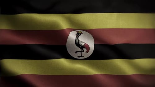Uganda National Flag Waving Seamless Loop