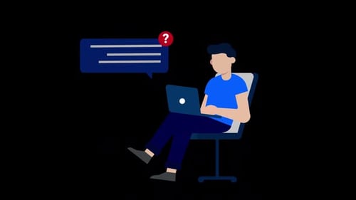 Hombre trabajando en animación HD para portátil en Alpha