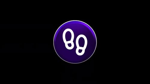 Modern 3D Footprint Icon Rotating Loop