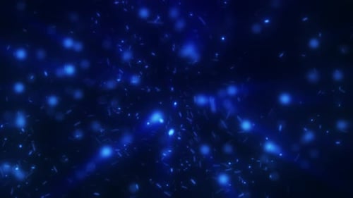 Schimmernde blaue Schneeflocken auf tiefblauem Hintergrund, die an Kühle und ruhige Winternächte erinnern